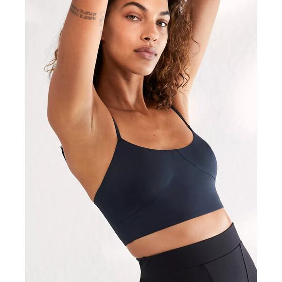 New Intimately Free People Small S Black Bringley Longline Bralette Cutout Back - Picture 12 of 12